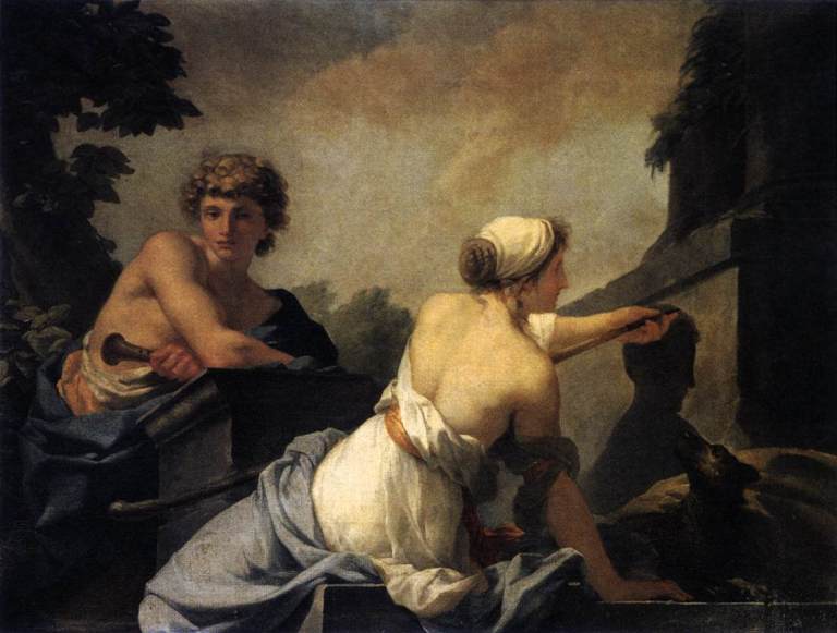 jean-baptiste-regnault-origin-of-painting-1785