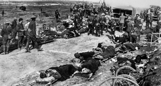 an-ambulance-station-with-men-on-stretchers-in-ypres