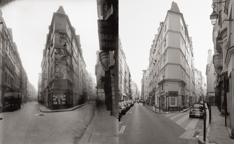 intersection-of-rue-de-seine-and-rue-de-lechaude-circa-1924-by-eugene-atget-left-1997-by-christopher-rauschenberg-right-from-the-new-paperback-edition-of-christopher-rauschenberg