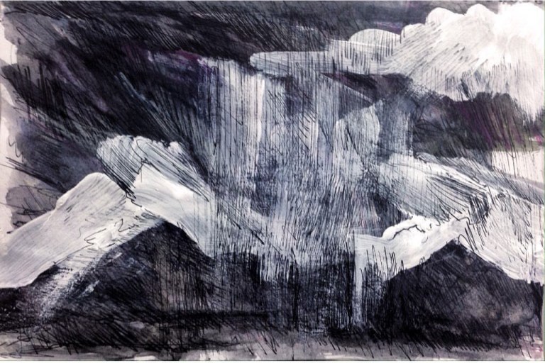 arkly, Pen, watercolour, gouache sketch