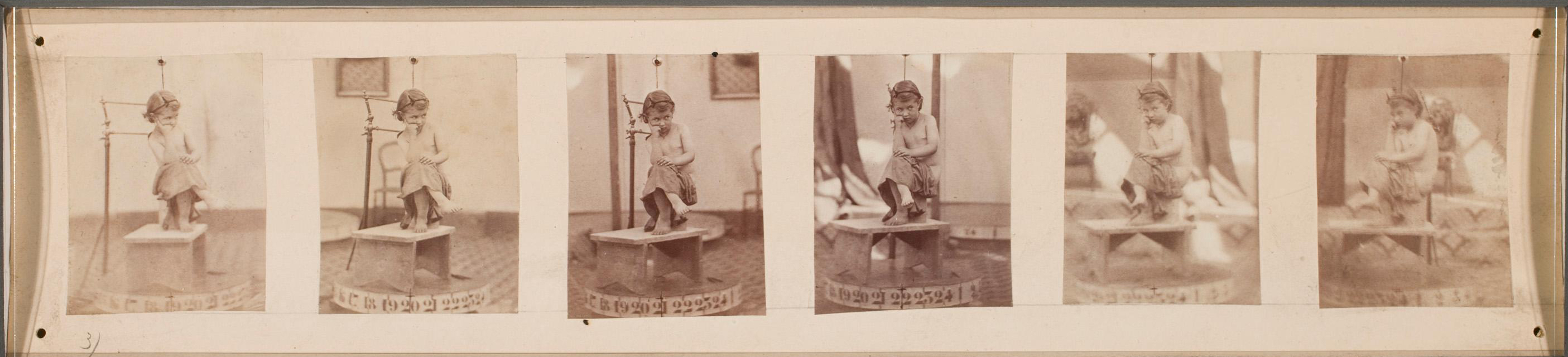 François Willème Study for photosculpture of a seated child 1865 (ca) Albumen prints (x6) 3.5 x 4.5 cm (1 3:8 x 1 3:4 in) (each) George Eastman Museum