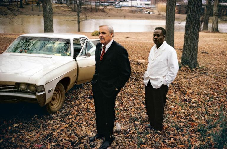 William Eggleston Untitled, 1969-70 (the artist_s uncle, Adyn Schuyler Senior, with assistant and driver, Jasper Staples, in Cassidy Bayou, Sumner, Mississippi) Pigment print, printed