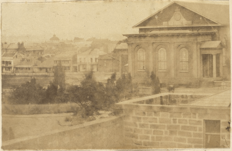 Hyde Park corner from the verandah of the Royal Mint