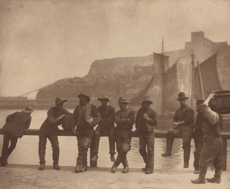 FRANK MEADOW SUTCLIFFE Whitby Fishermen, ca. 1885 Carbon print 9 5:8 × 11 9:16 in 24.4 × 29.4 cm Courtesy National Gallery of Art, Washington