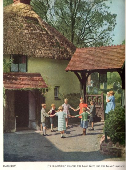The square with the lych gate and the Keals' cottage. Photo by John Hinde