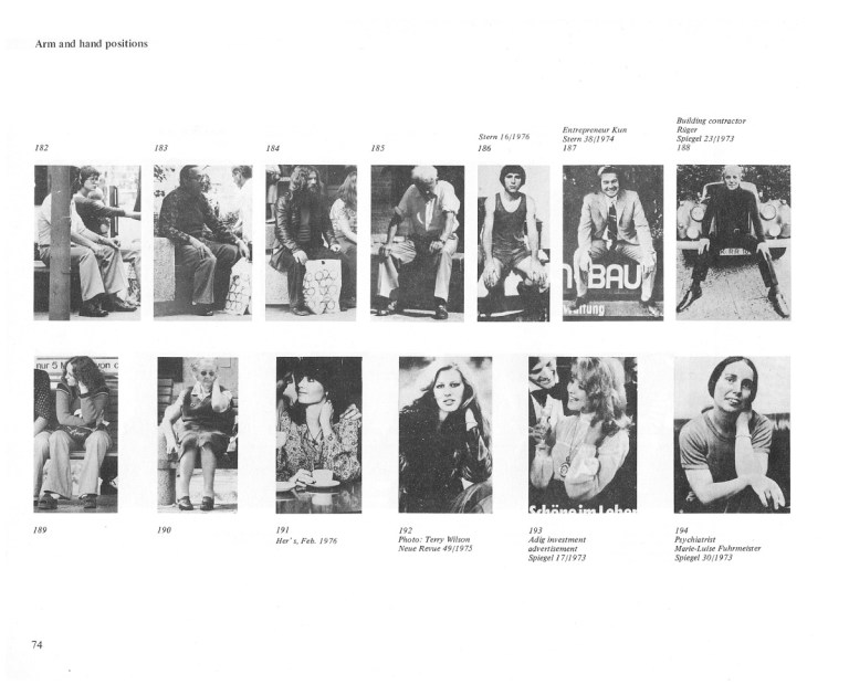 Marianne Wex (1972-77) Arm and hand positions.