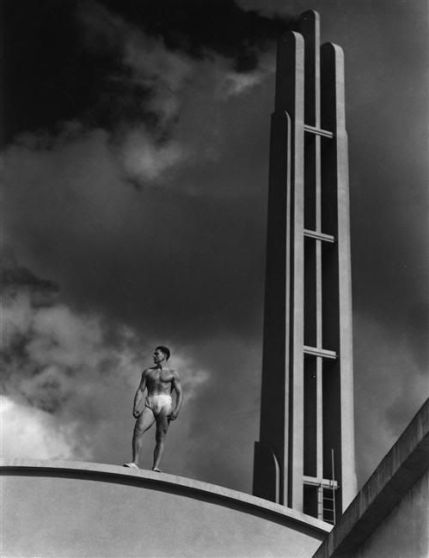 Le garde du stade, 1941, photo by Raymond Voinquel