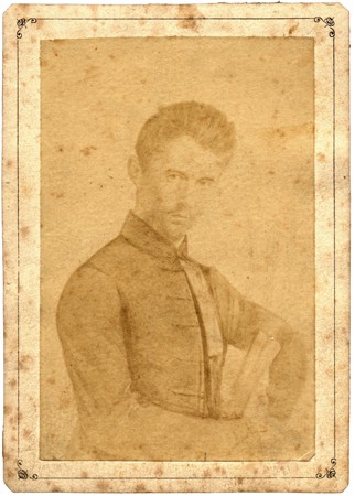 The Petofi dagerrotípiáról George Klösz by the photographer, retouched disc duplicator albuminmásolata calling card (1879)