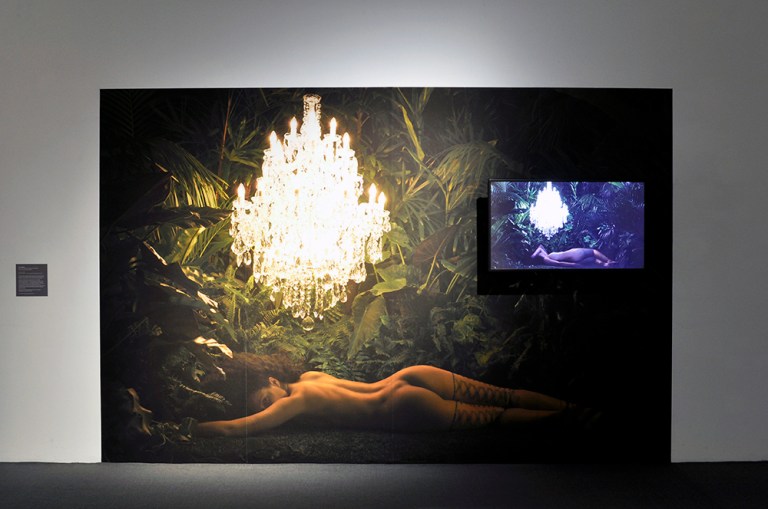 Angela Tiatia (Born 1973, Auckland, Aotearoa, New Zealand Lives and works in Sydney, NSW) Dark Light 2017 Video, duration- 4 min, self-adhesive inkjet pigment print Courtesy the artist a