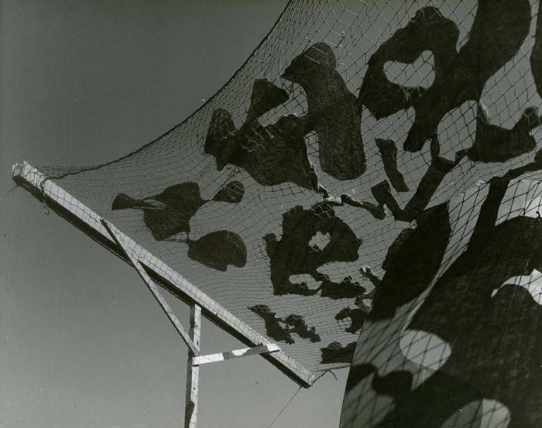 Max Dupain, Bankstown aerodrome camouflage experiment, c.1943. National Archives of Australia