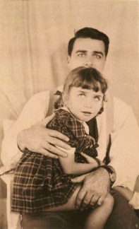 Edwin H. Land with his daughter (test photograph), 1945. Photograph by Meroë Marston Morse. Polaroid Corporation Records