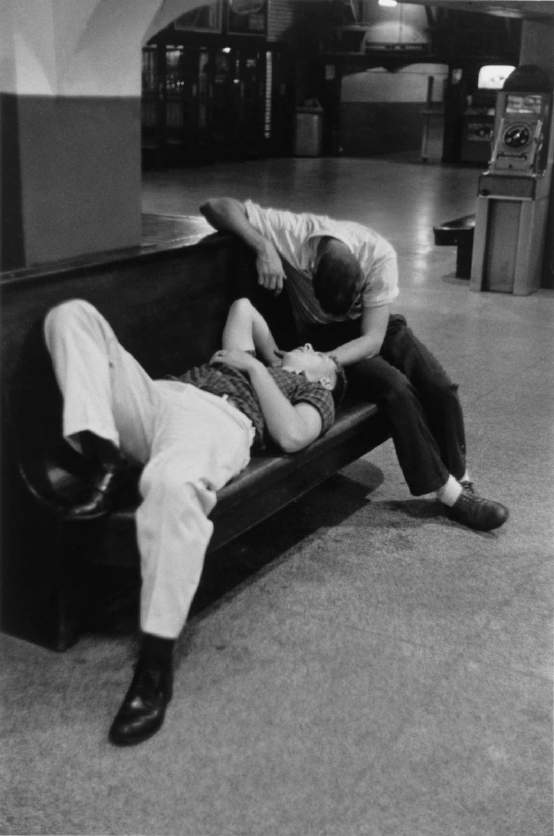 Penn Station- Sleeping Young Men, Waiting Room, 1958