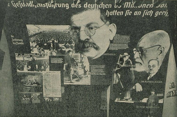 A hall from the 1937–38 antisemitic exhibition Der ewige Jude (The eternal Jew).