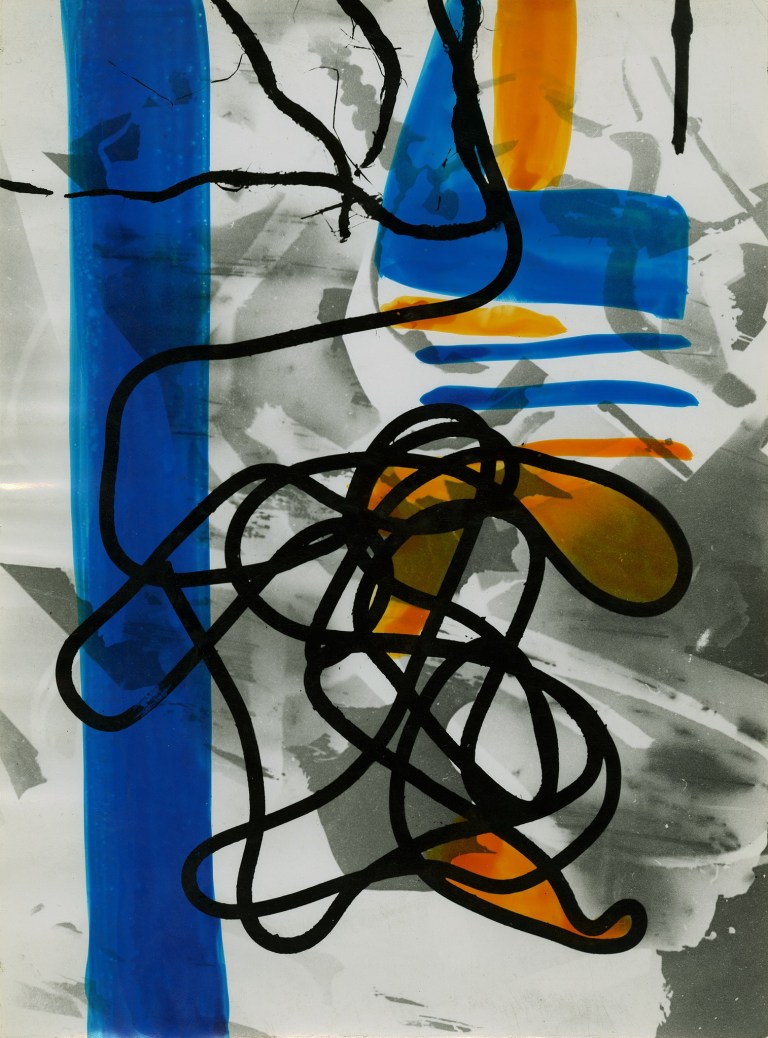 Roger Catherineau, Photogramme , 1956 Vintage gelatin silver print with colored ink, 9 3:4 x 7 1:4 in. (24.8 x 18.4 cm)