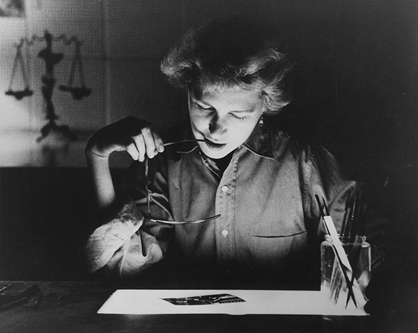 Arthur Lavine, Helen Gee retouching transparencies, 1955 Courtesy Collection Center for Creative Photography, The University of Arizona