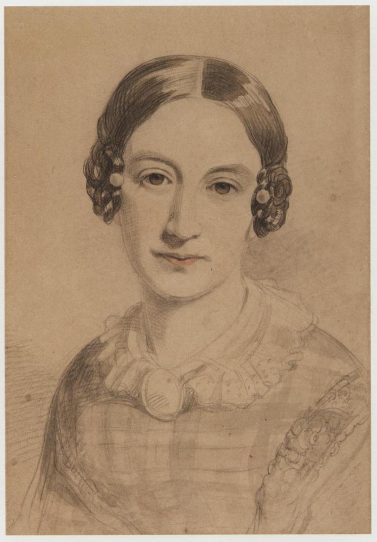 Self Portrait (folio 18, no. 57), perhaps late 1820s Graphite, touched with brown wash, heightened with red pencil, on buff paper, mounted on card, 27.6 x 19 cm