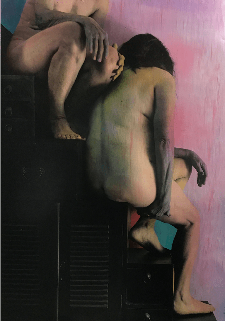 Janina Green Two women (back view) 2019 silver gelatin print, inks 120.0 x 100.0 cm courtesy of the artist and M.33 (Melbourne)