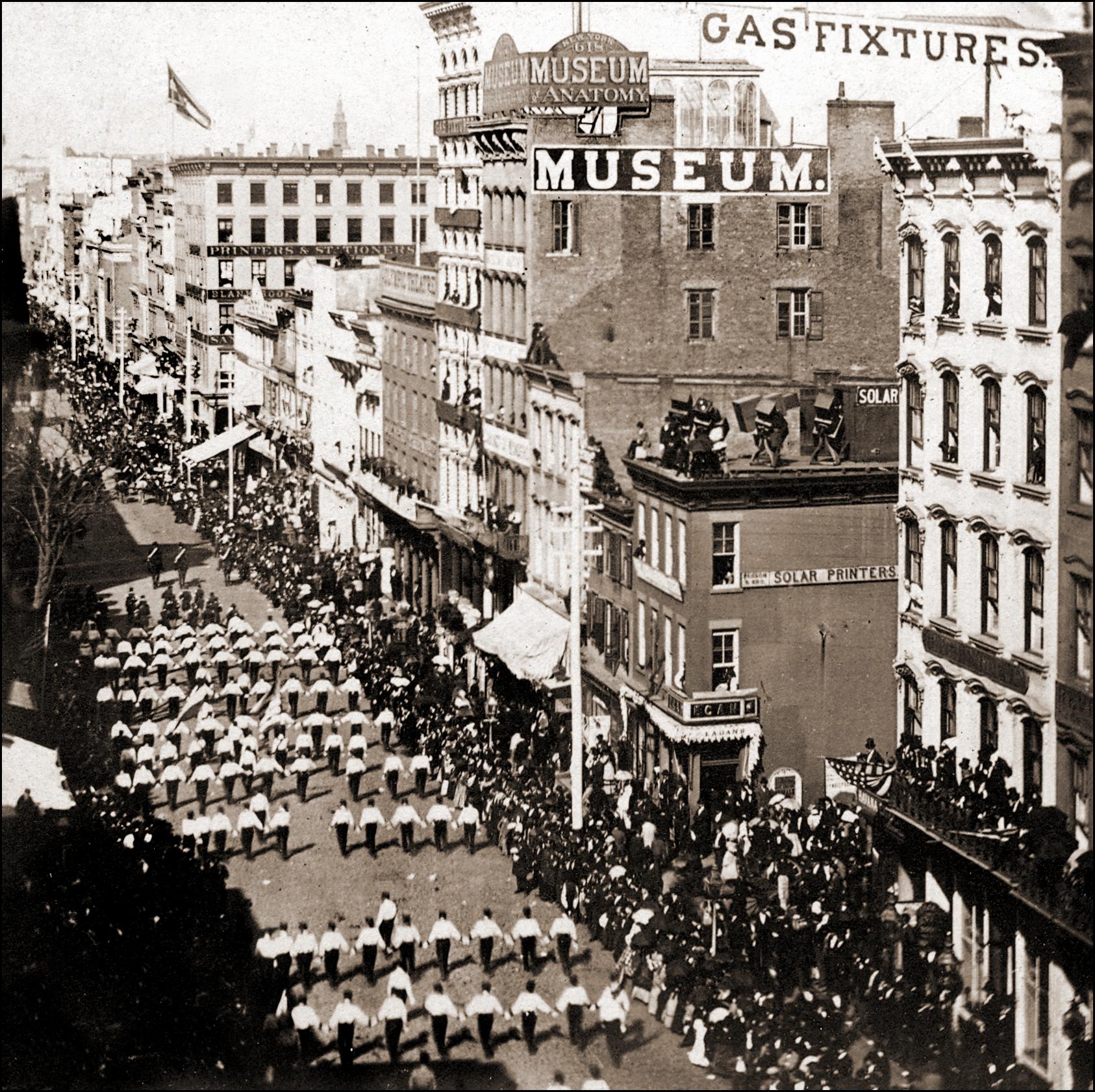E &amp; HT Anthony &amp; Co Grand Procession 1871 10 April Stereoview, half Private collection of Wolfgang Wiggers