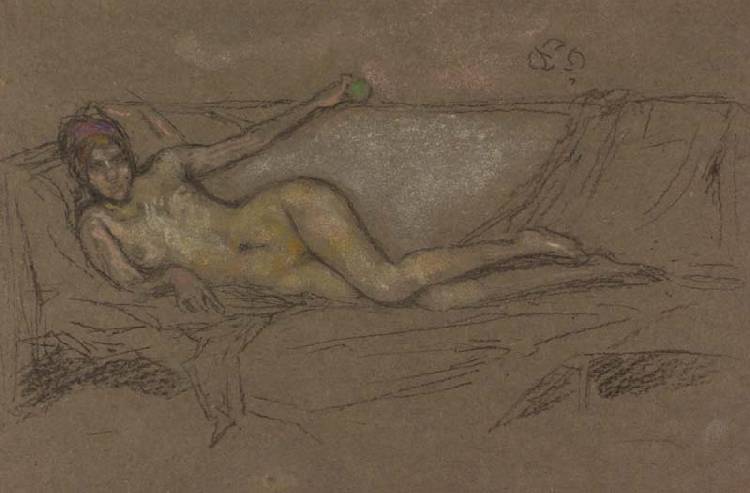 Whistler_Ethel_Warwick_holding_an_apple_1900