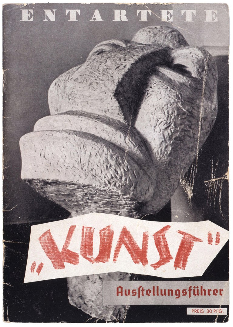 Guide to the exhibition Degenerate ArtTitle picture based on the sculpture The New Man by Otto FreundlichPublisher for culture and commercial advertisingBerlin, 193720.5x14.5 cm© German Historical Museum, BerlinInventory no.: R 92:740