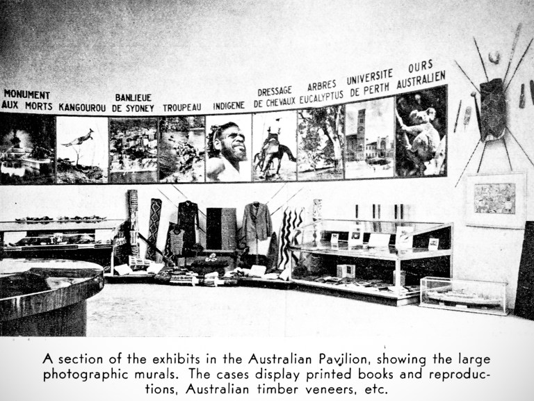 photographic murals at the Australian Pavilion 1937