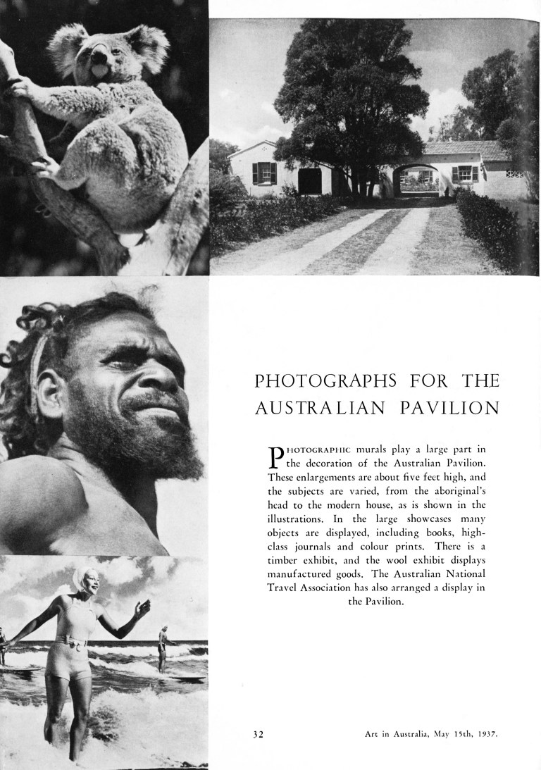 PHOTOGRAPHS FOR THE AUSTRALIAN PAVILION Art in Australia