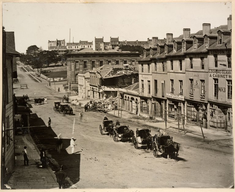 Bridge Street explosion, 1866, by unknown photographer, Albumen print,